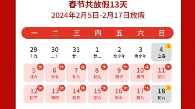 瑞龍呈祥，新年新禧丨靈科超聲波2024年春節放假通知